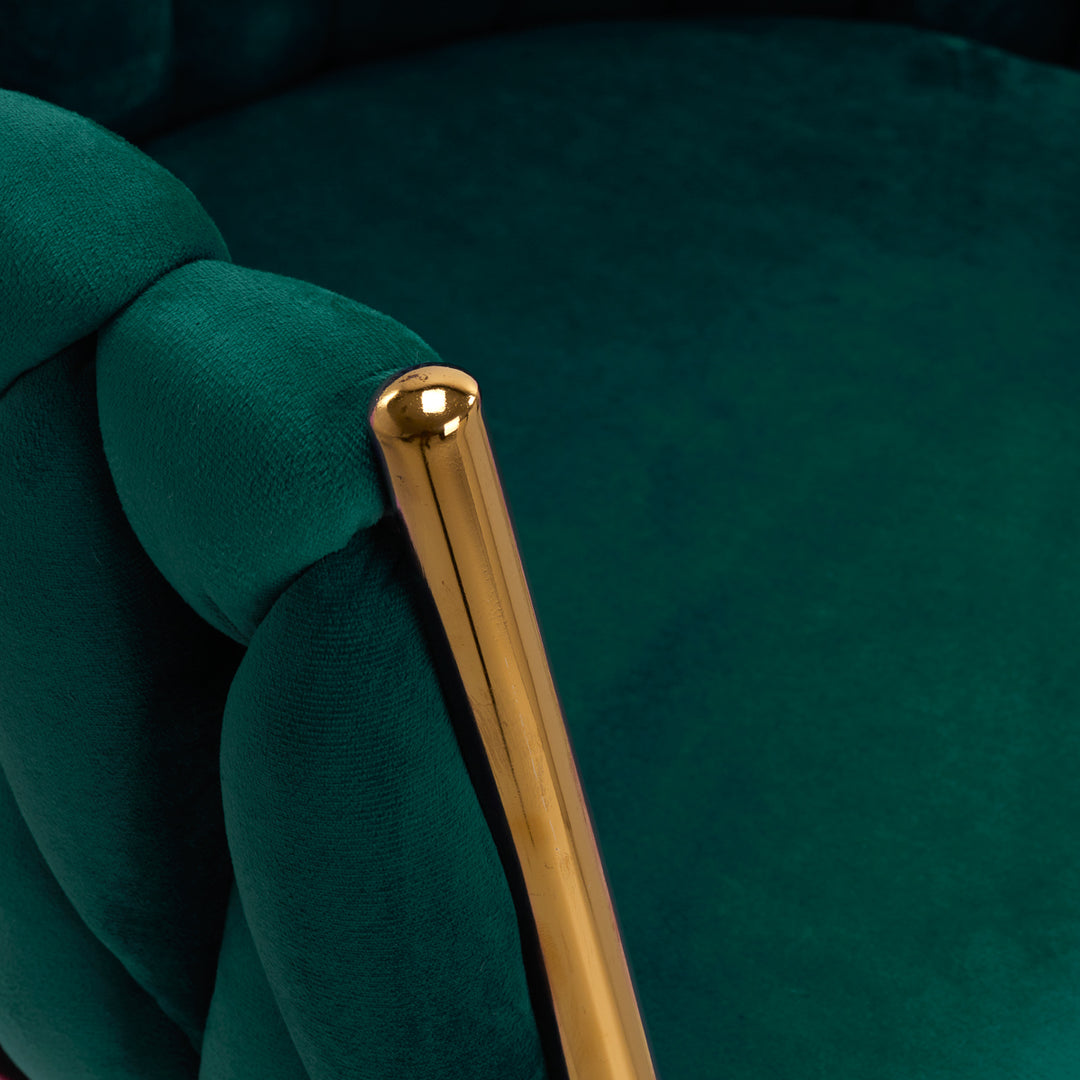 Salonstoel Fluweel Metaal 4Rico QS-GW06G Groen - afbeelding 5