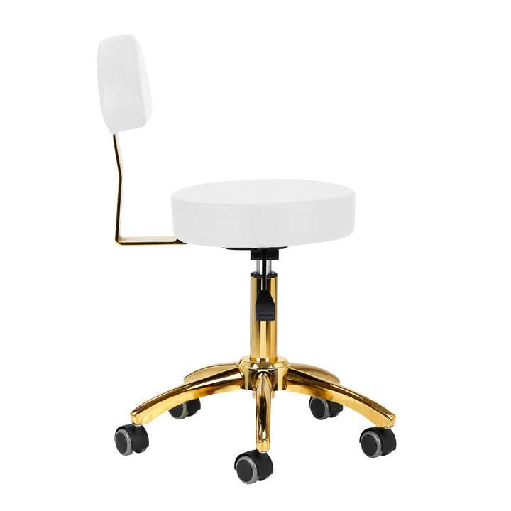 Tabouret Verstelbaar AM-304G Goud-Wit - afbeelding 2