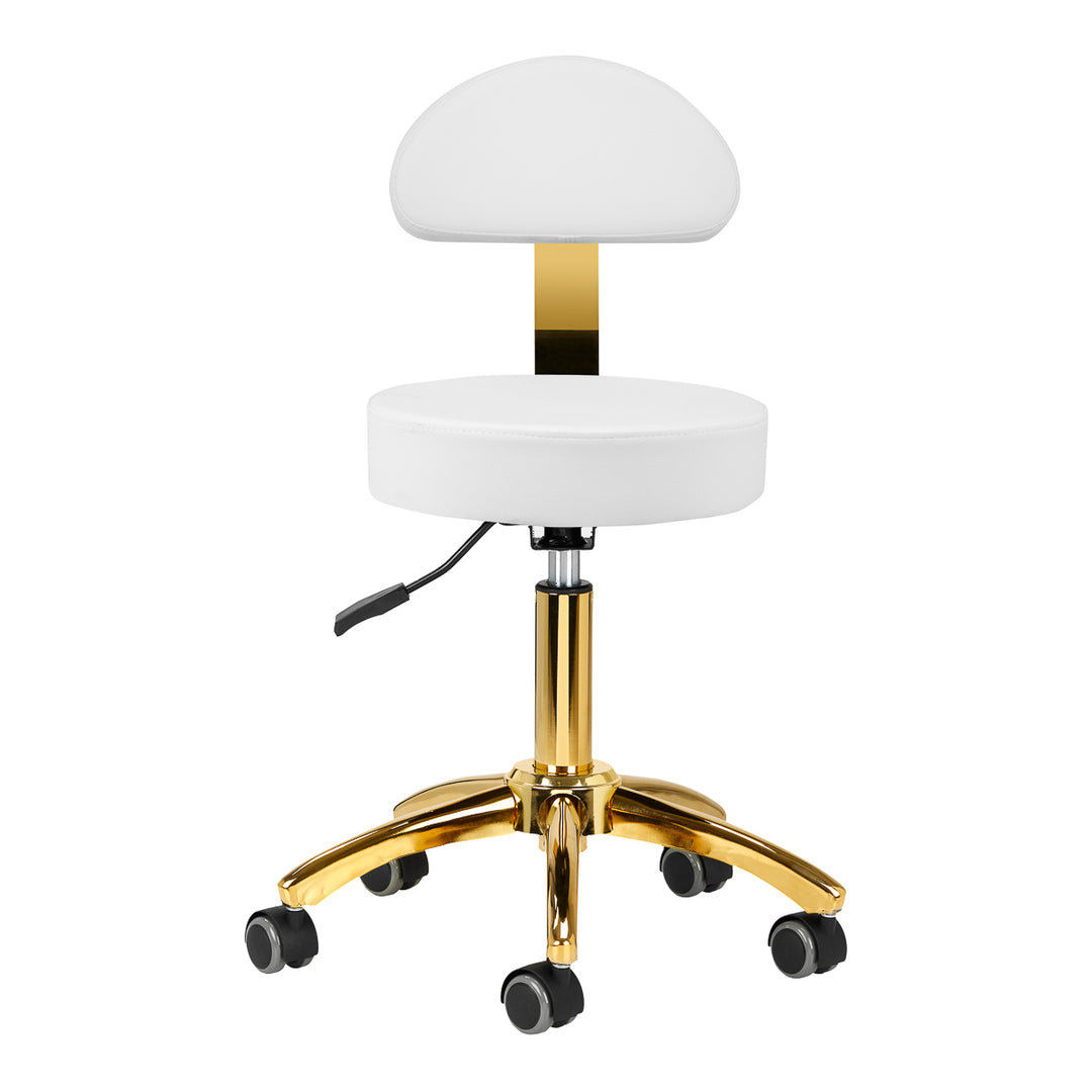 Tabouret Verstelbaar AM-304G Goud-Wit - afbeelding 3