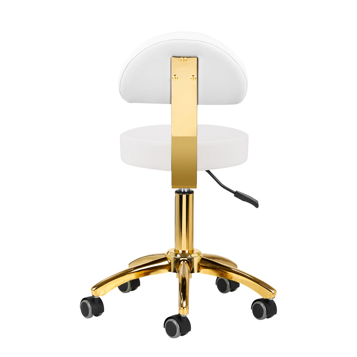 Tabouret Verstelbaar AM-304G Goud-Wit - afbeelding 4