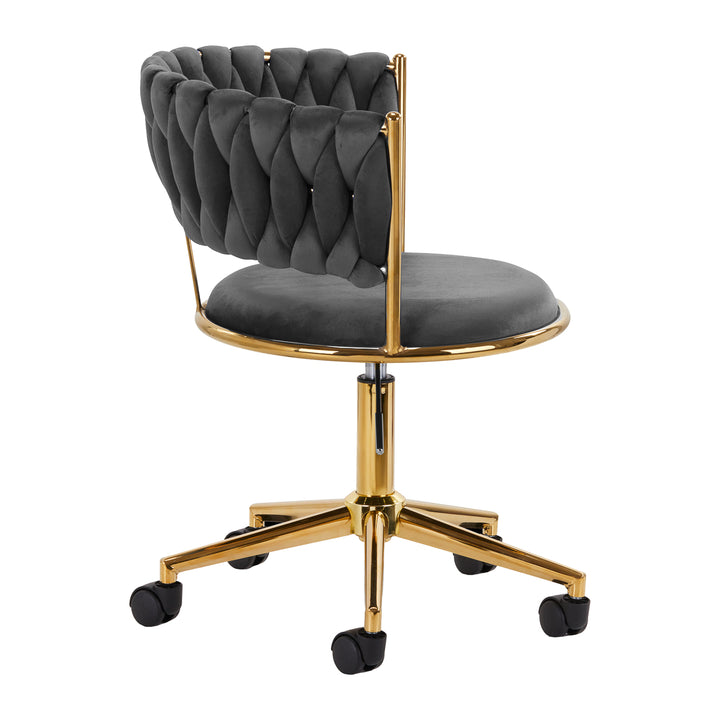 Salonstoel met Wielen Fluweel 4Rico QS-GW01G Grijs - afbeelding 3