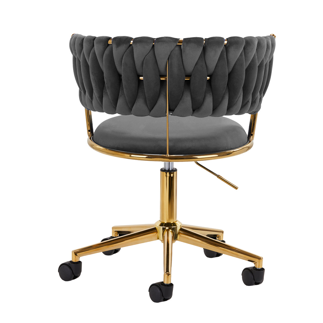 Salonstoel met Wielen Fluweel 4Rico QS-GW01G Grijs - afbeelding 4