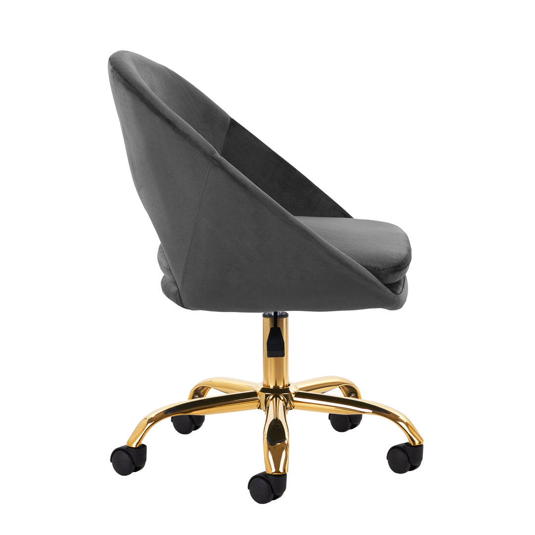 Salonstoel met Wielen Fluweel 4Rico QS-MF18G Grijs - afbeelding 3