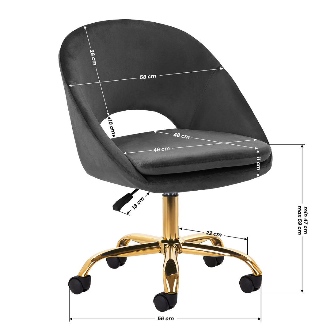 Salonstoel met Wielen Fluweel 4Rico QS-MF18G Grijs - afbeelding 8