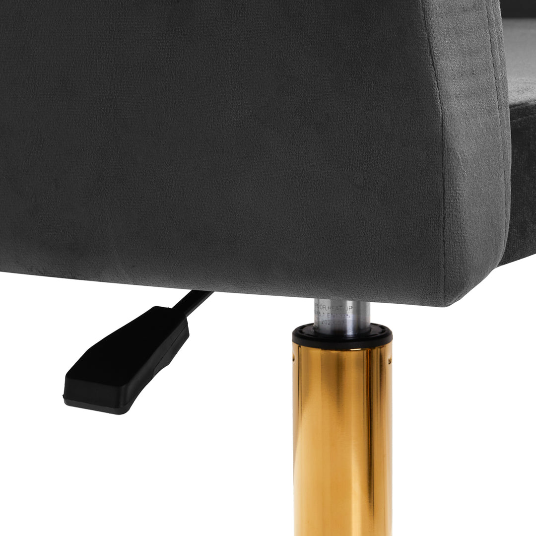 Draaistoel Fluweel Verstelbaar 4Rico QS-BL14G Grijs - afbeelding 8