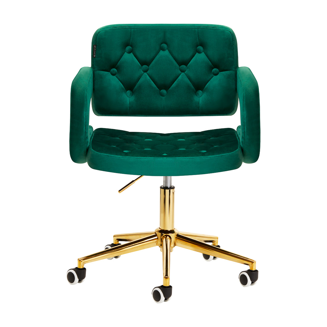 Salonstoel Fluweel Verstelbaar 4Rico QS-OF213G Goud-Groen - afbeelding 2