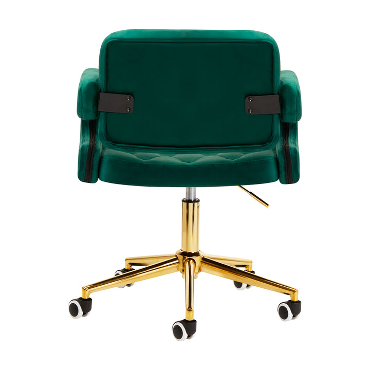 Salonstoel Fluweel Verstelbaar 4Rico QS-OF213G Goud-Groen - afbeelding 3