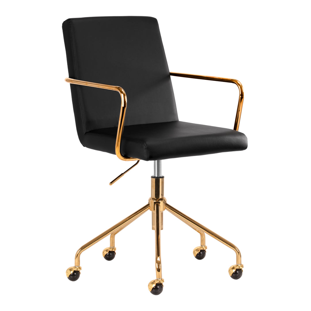 Salonstoel met Wielen QS-OF211G Goud-Zwart