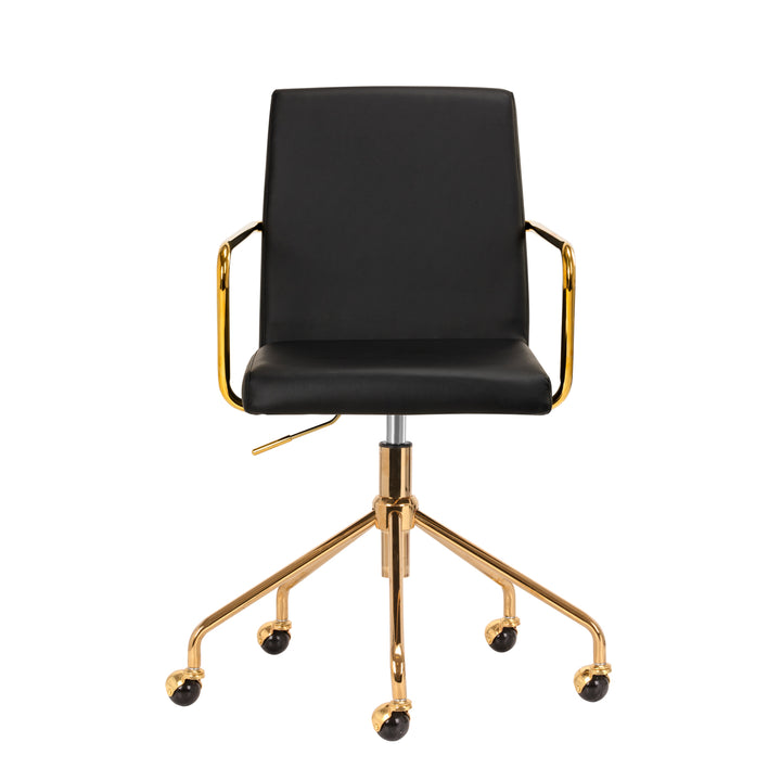 Salonstoel met Wielen QS-OF211G Goud-Zwart - afbeelding 2