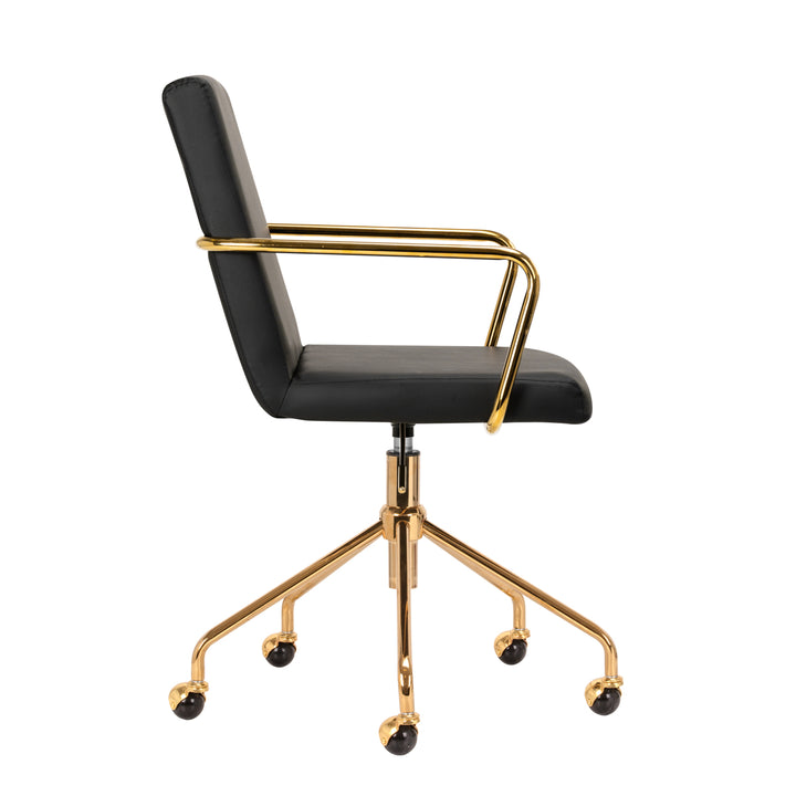 Salonstoel met Wielen QS-OF211G Goud-Zwart - afbeelding 3