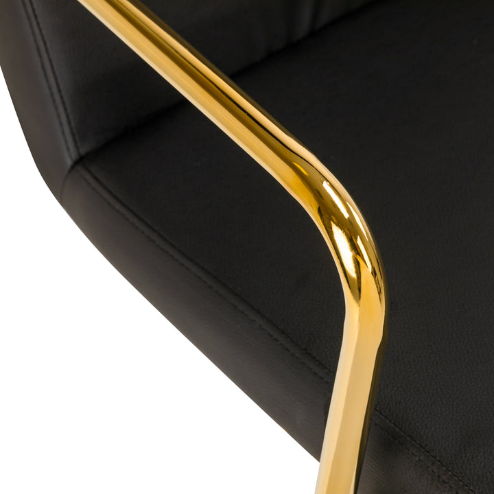 Salonstoel met Wielen QS-OF211G Goud-Zwart - afbeelding 5