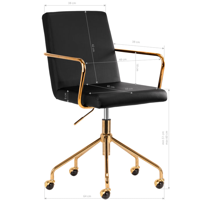 Salonstoel met Wielen QS-OF211G Goud-Zwart - afbeelding 10