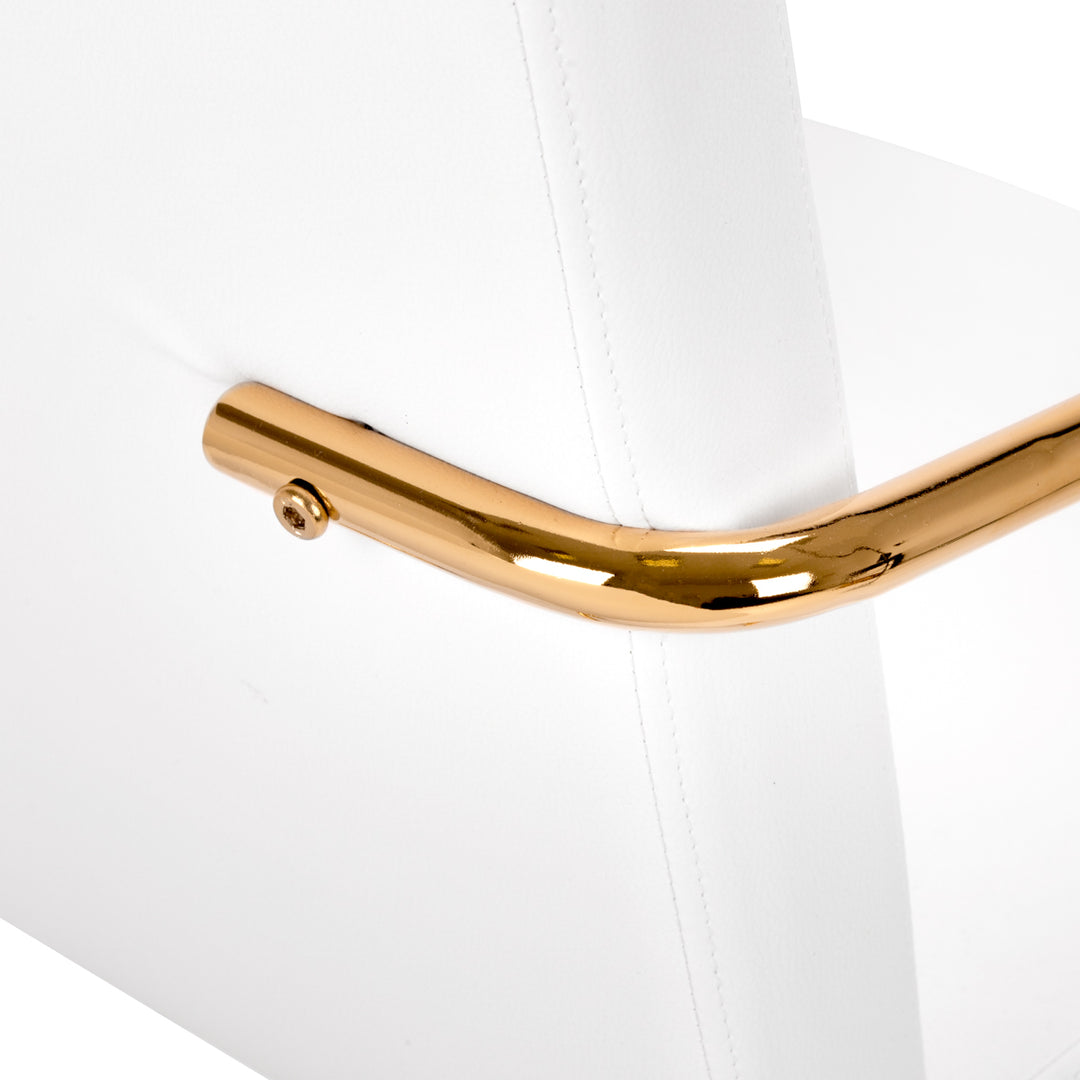 Salonstoel met Wielen QS-OF211G Goud-Wit - afbeelding 8