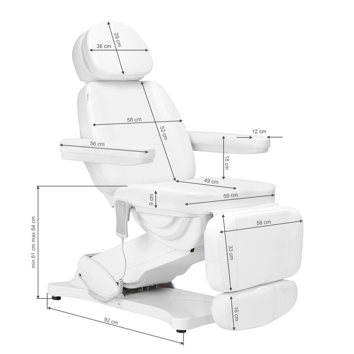 Behandelstoel Elektrisch Sillon Classic 3 Motoren Wit - afbeelding 20
