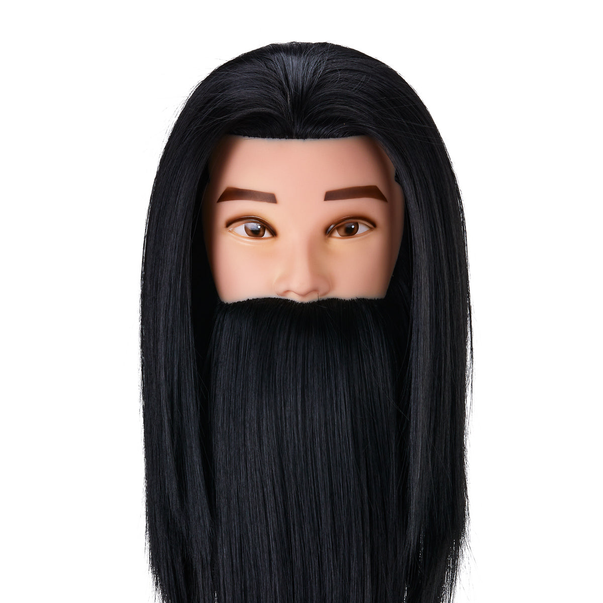 Kappershoofd met Baard Gabbiano WZ4 Synthetisch Haar Zwart
