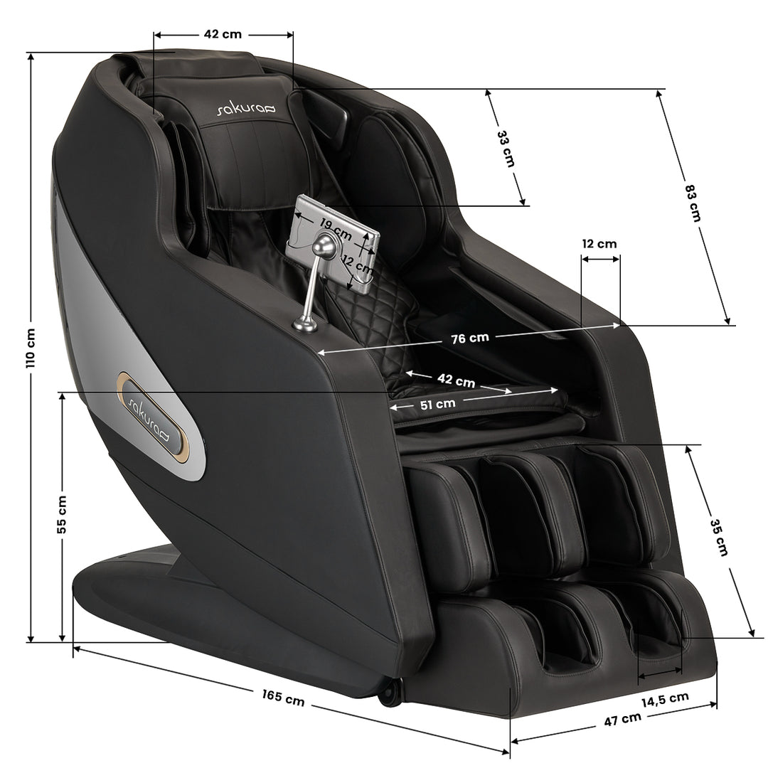 Massagestoel Elektrisch Sakura Comfort Plus 806 Zwart - afbeelding 19