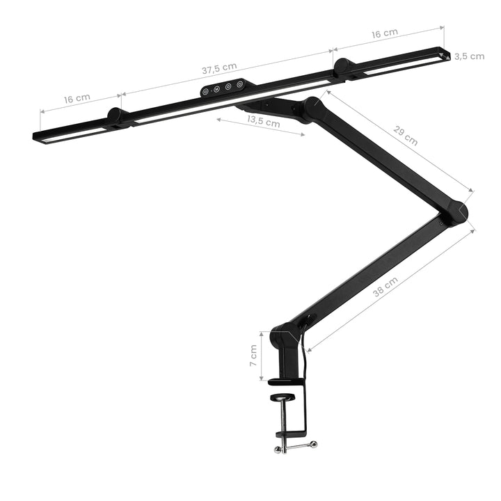 LED Lamp met Klem en Instelbare Kleur- en Lichtintensiteit Glow L03 Zwart - afbeelding 9