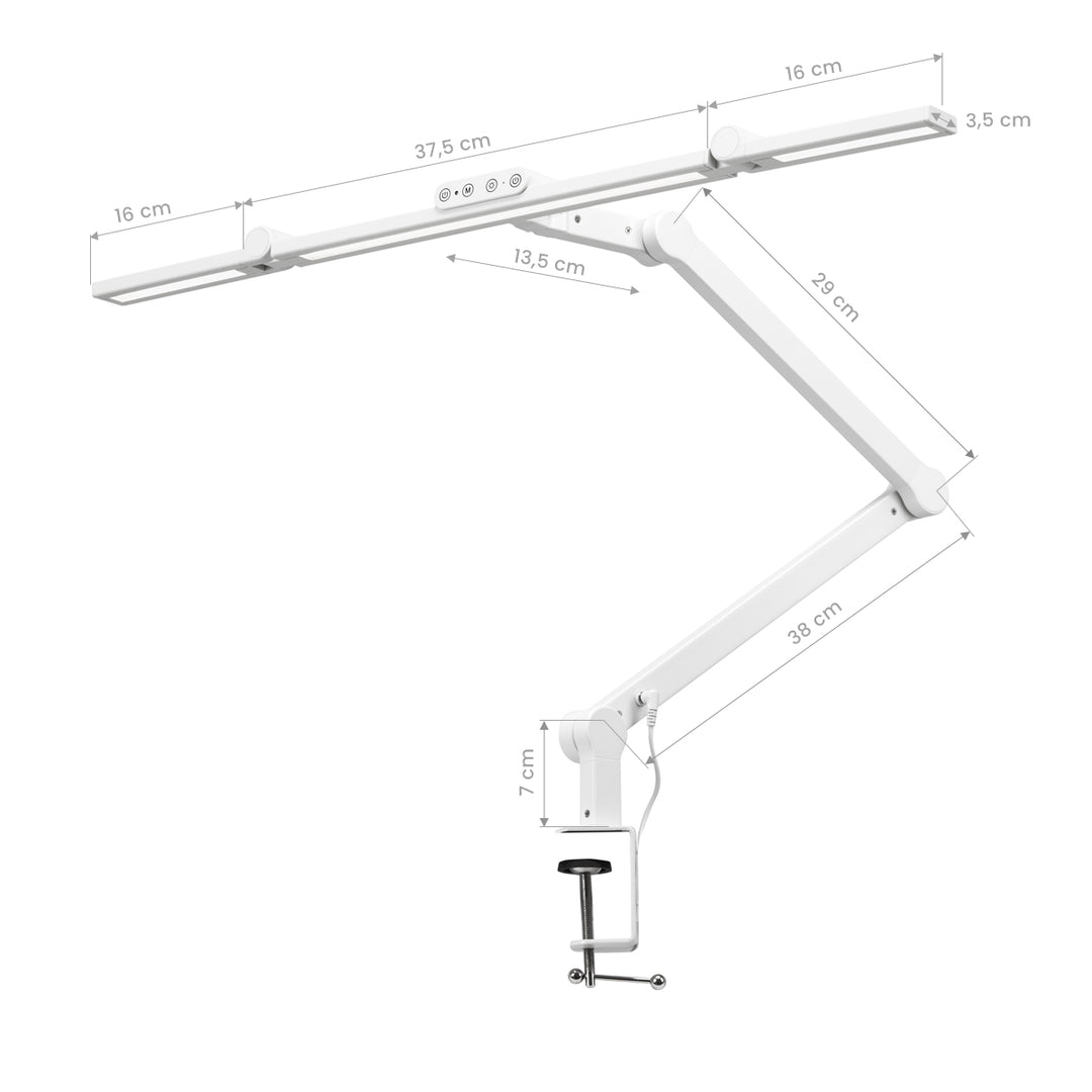LED Lamp met Klem en Instelbare Kleur- en Lichtintensiteit Glow L03 Wit - afbeelding 9