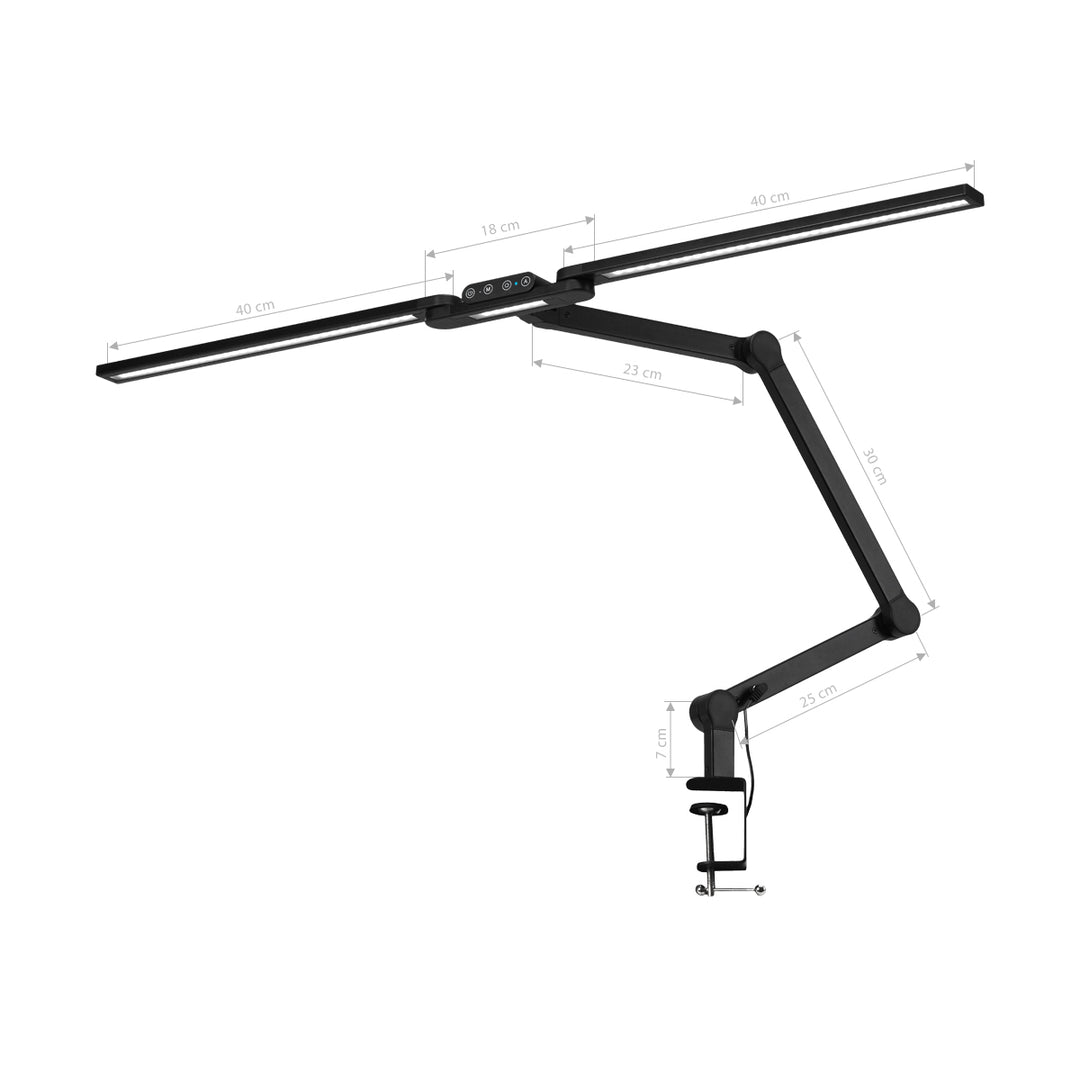 LED Lamp met Klem en Instelbare Kleur- en Lichtintensiteit Glow L04 Zwart - afbeelding 8