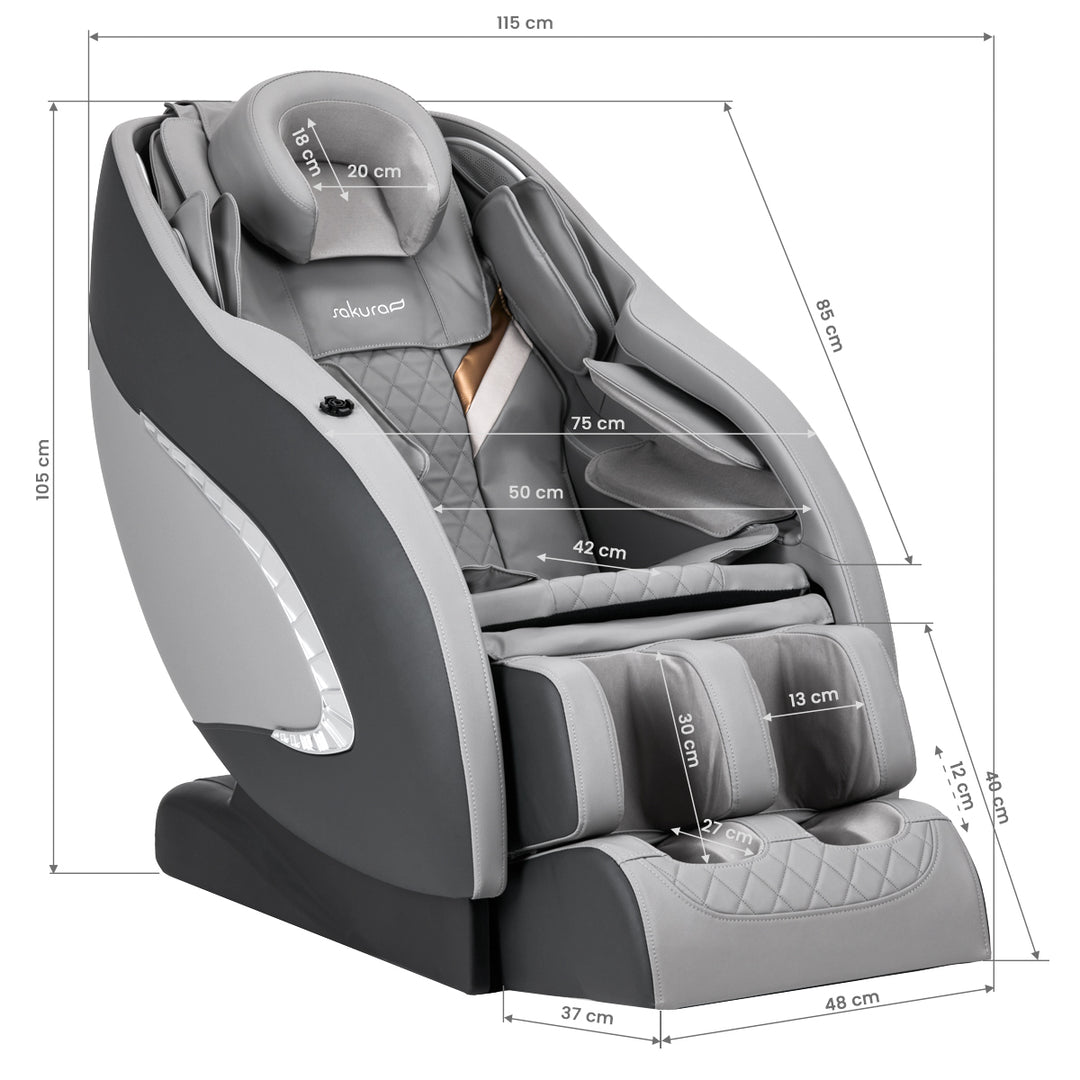 Massagestoel Elektrisch Sakura Classic 305 Grijs - afbeelding 17