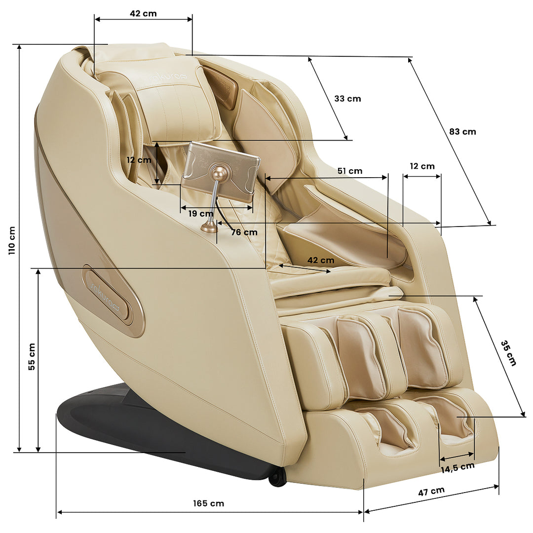 Massagestoel Elektrisch Sakura Comfort Plus 806 Beige-Bruin - afbeelding 19