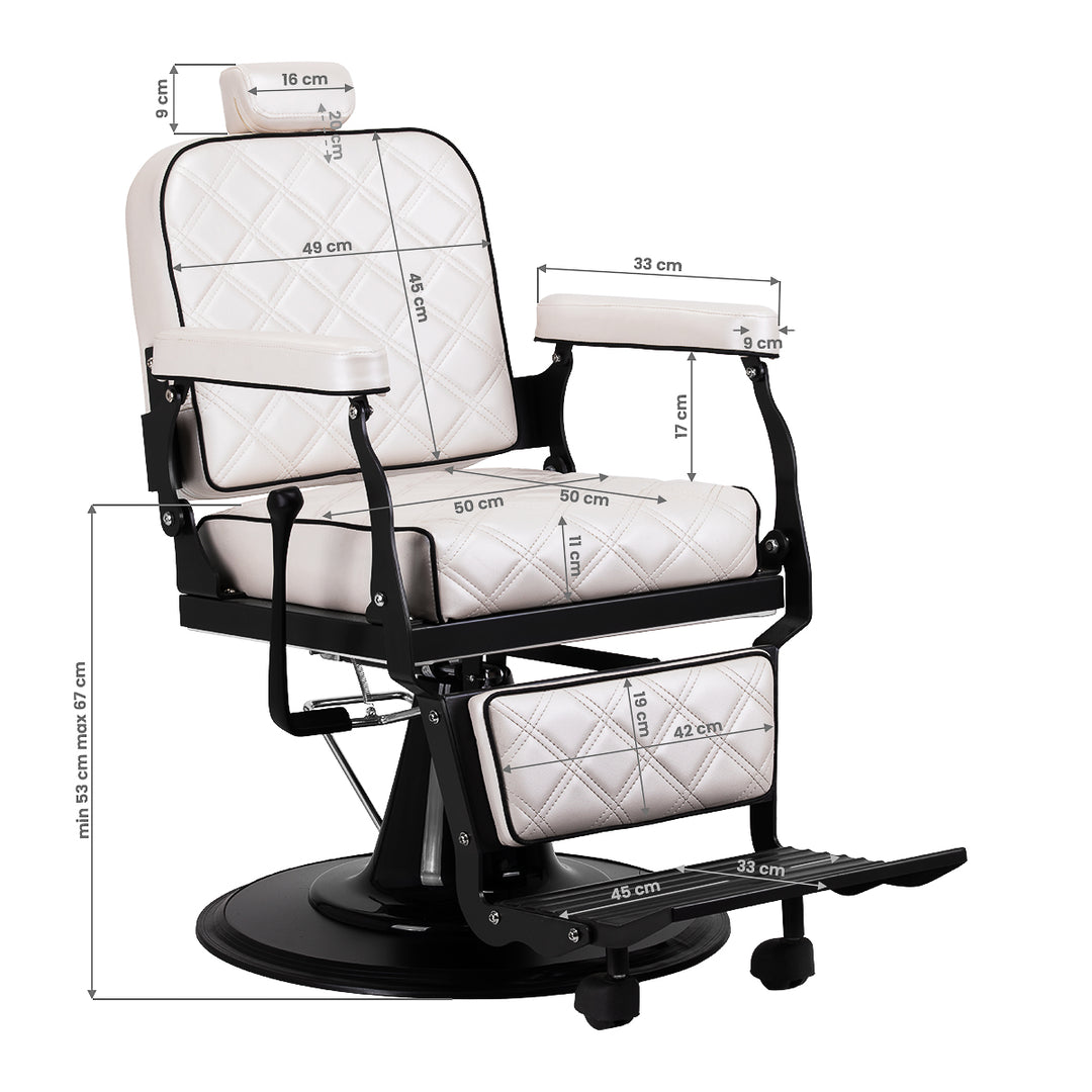 Barberstoel Gabbiano Carlos Extra Parelwit - afbeelding 18