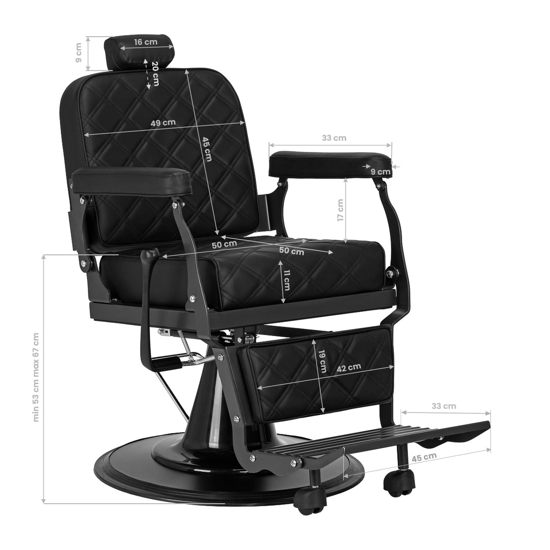 Barberstoel Gabbiano Carlos Extra Zwart - afbeelding 19