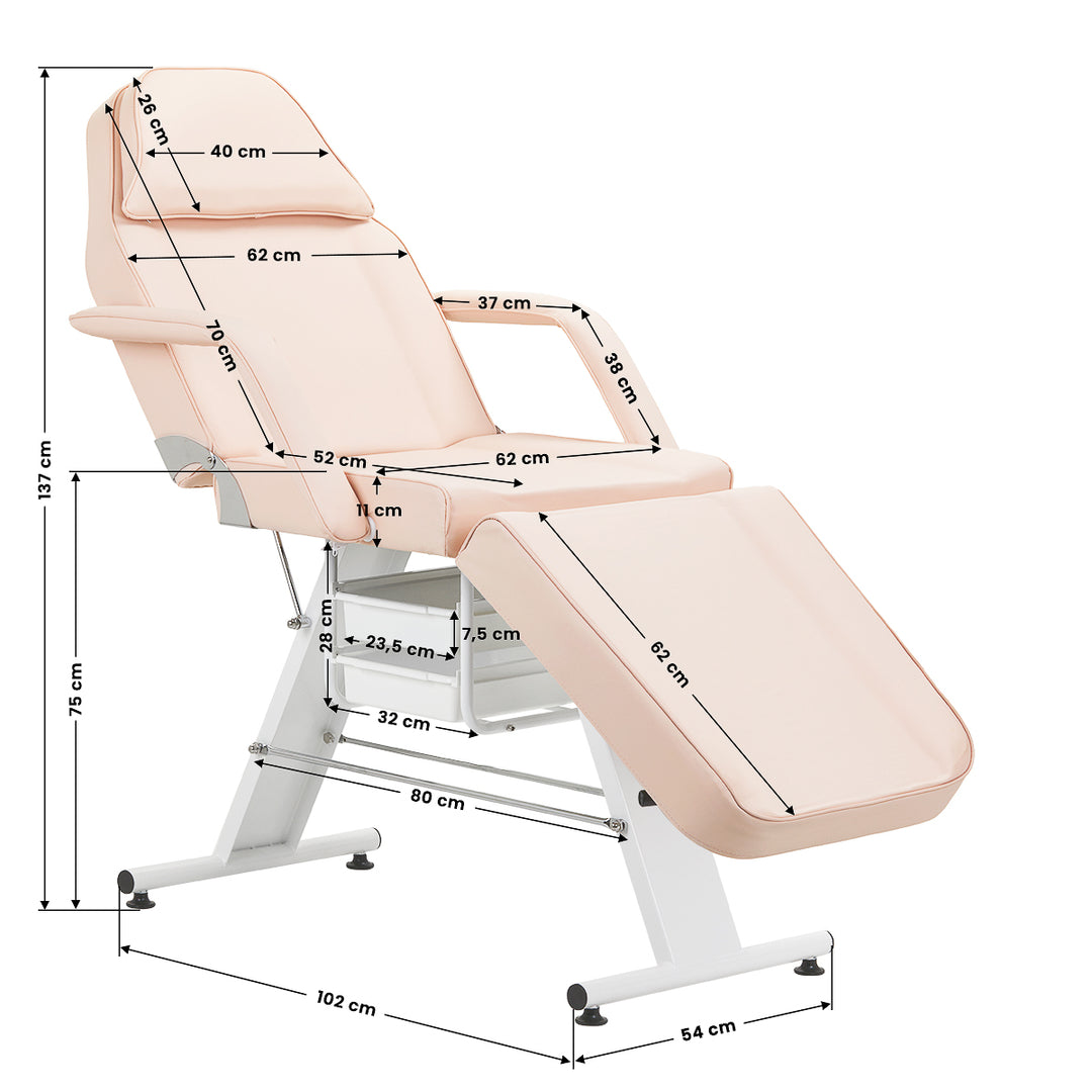 Behandelstoel Basic 202 met Trays Roze - afbeelding 20