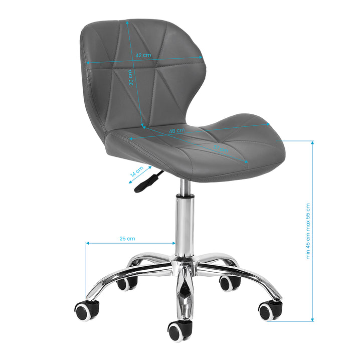 Salonstoel met Wielen Verstelbaar 4Rico QS-06 Grijs - afbeelding 8