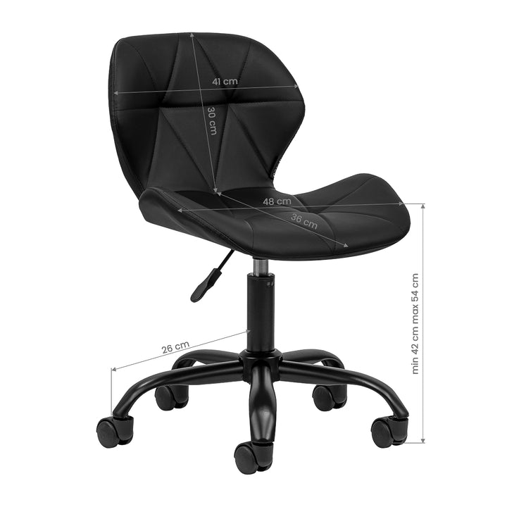 Salonstoel met Wielen Verstelbaar 4Rico QS-06 Zwart-Zwart - afbeelding 7