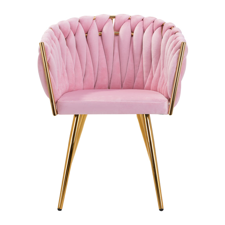 Salonstoel Fluweel Metaal 4Rico QS-GW06G Roze - afbeelding 2