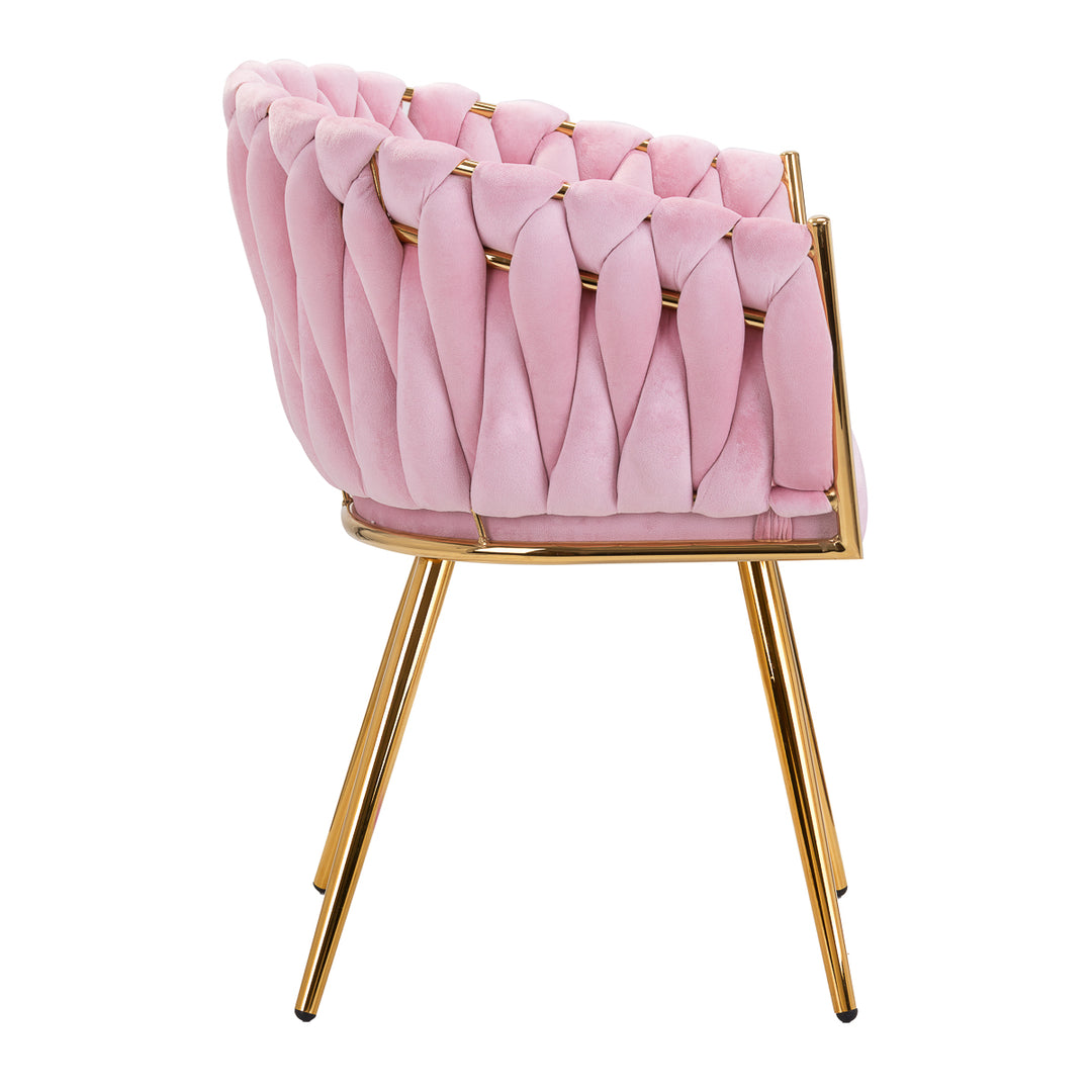 Salonstoel Fluweel Metaal 4Rico QS-GW06G Roze - afbeelding 3