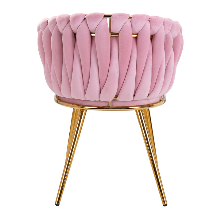 Salonstoel Fluweel Metaal 4Rico QS-GW06G Roze - afbeelding 4