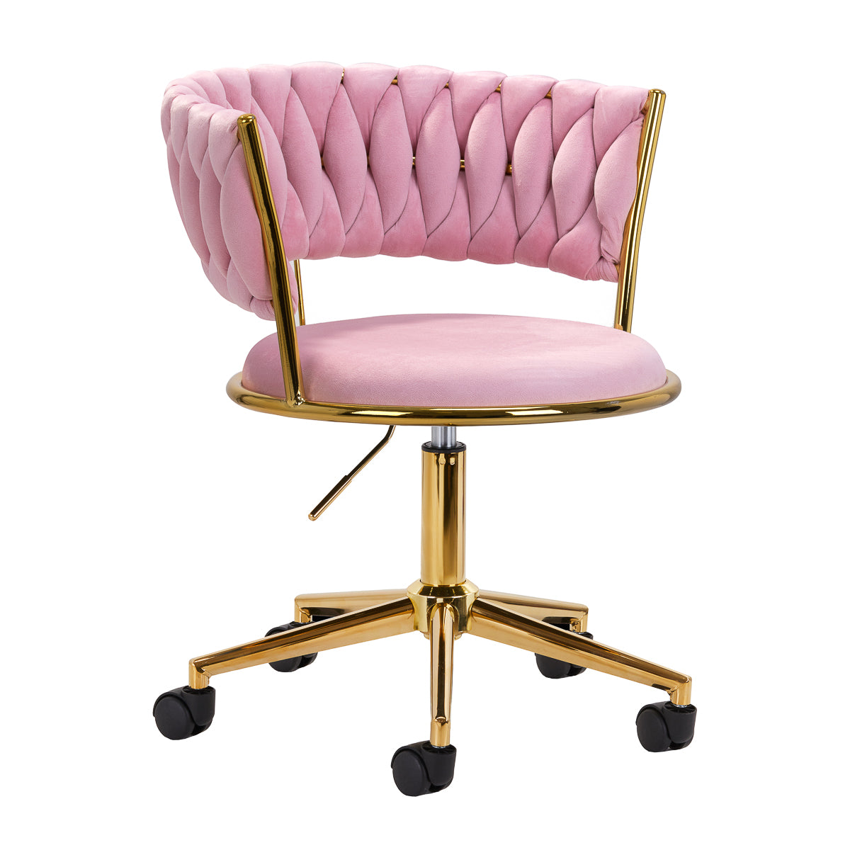 Salonstoel met Wielen Fluweel 4Rico QS-GW01G Roze