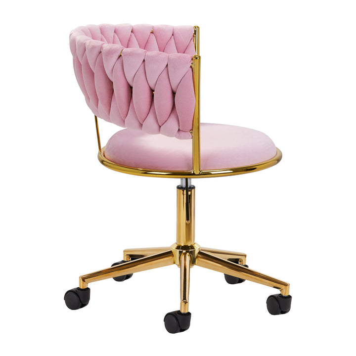 Salonstoel met Wielen Fluweel 4Rico QS-GW01G Roze - afbeelding 3