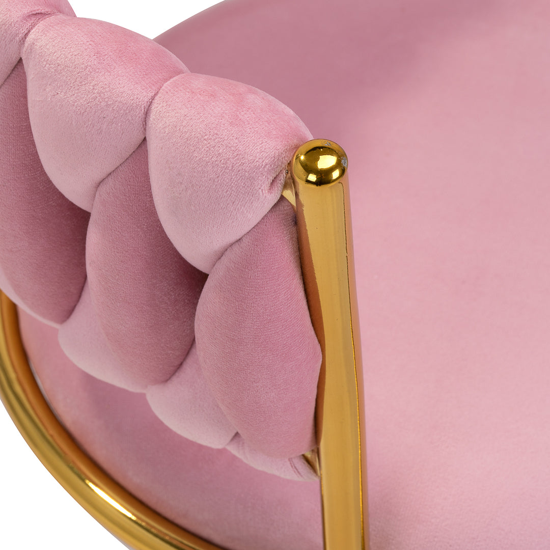 Salonstoel met Wielen Fluweel 4Rico QS-GW01G Roze - afbeelding 5