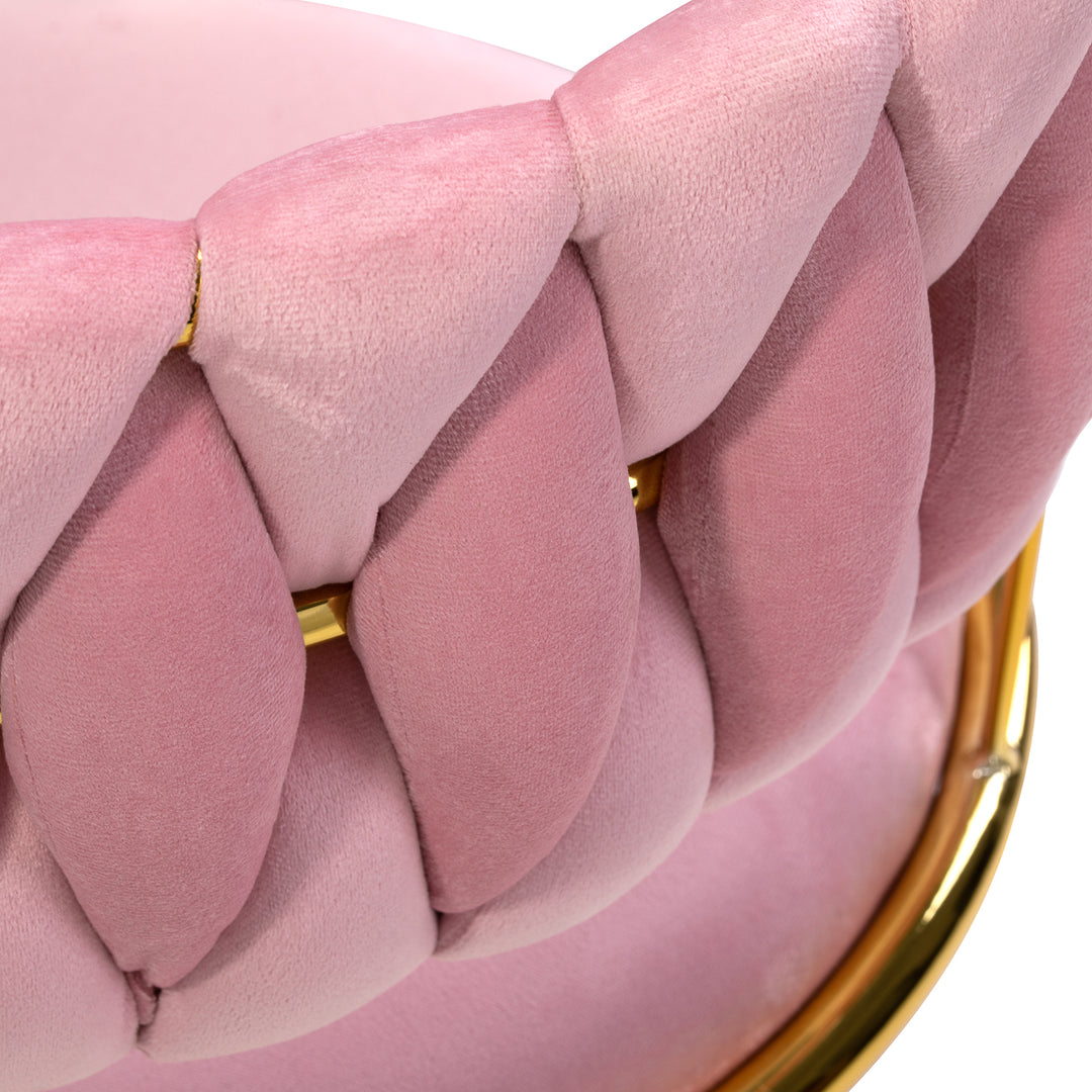 Salonstoel met Wielen Fluweel 4Rico QS-GW01G Roze - afbeelding 6