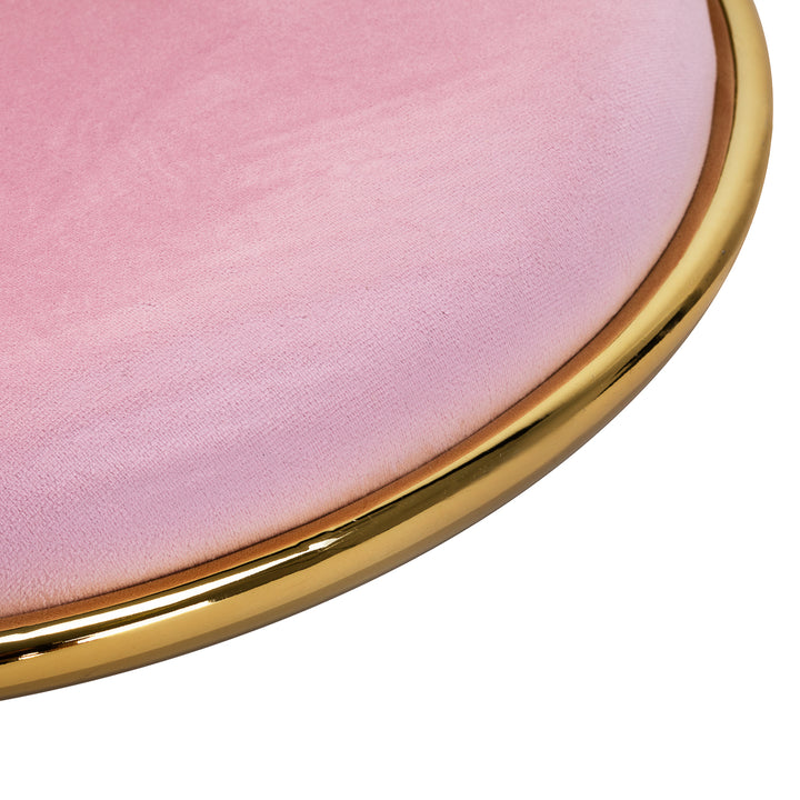 Salonstoel met Wielen Fluweel 4Rico QS-GW01G Roze - afbeelding 7
