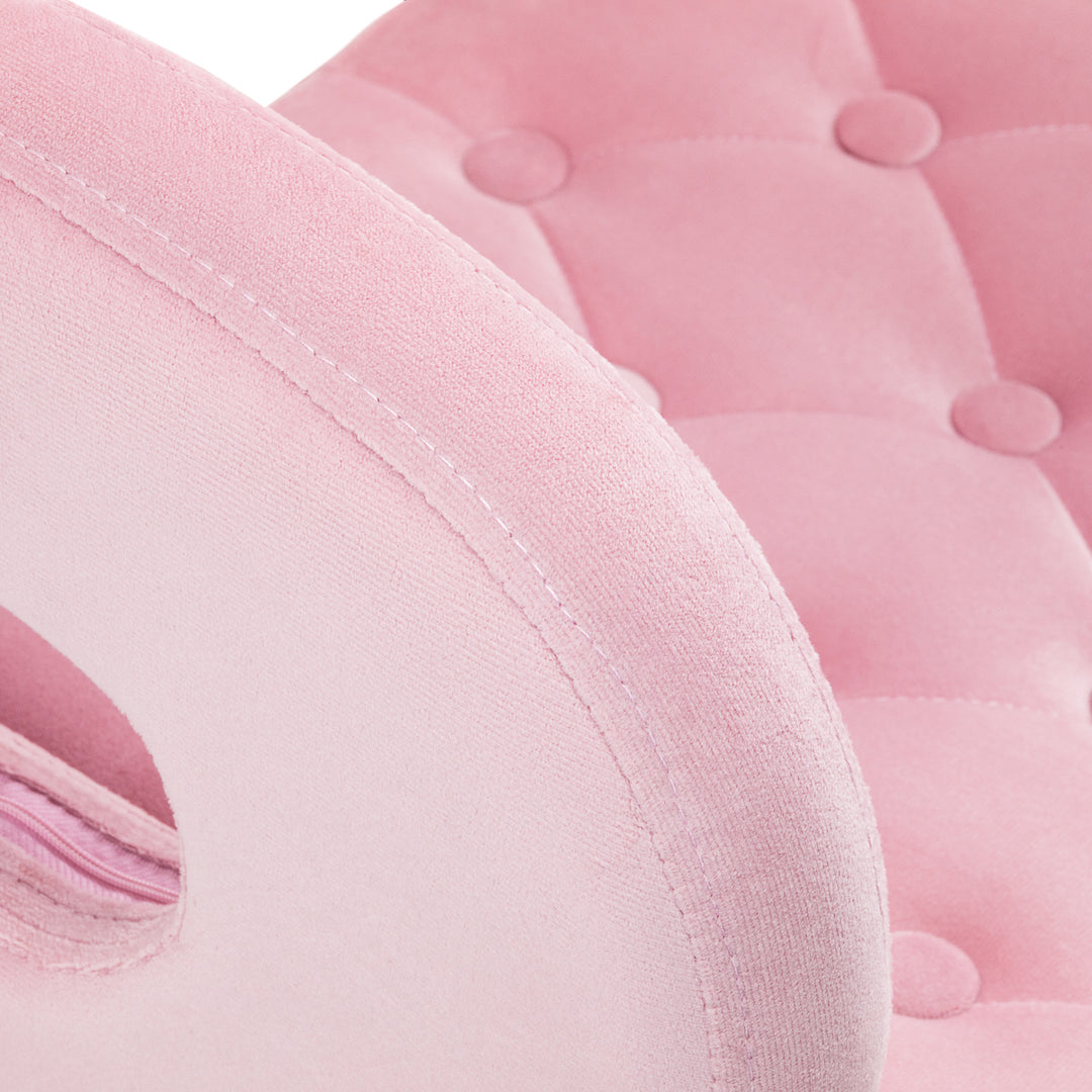 Salonstoel Fluweel Verstelbaar 4Rico QS-OF213G Goud-Roze - afbeelding 5