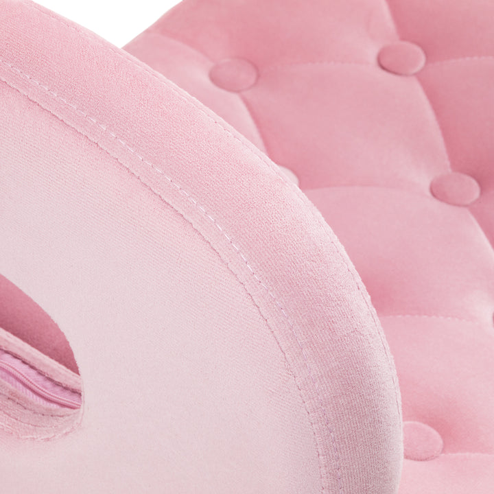 Salonstoel Fluweel Verstelbaar 4Rico QS-OF213G Goud-Roze - afbeelding 5