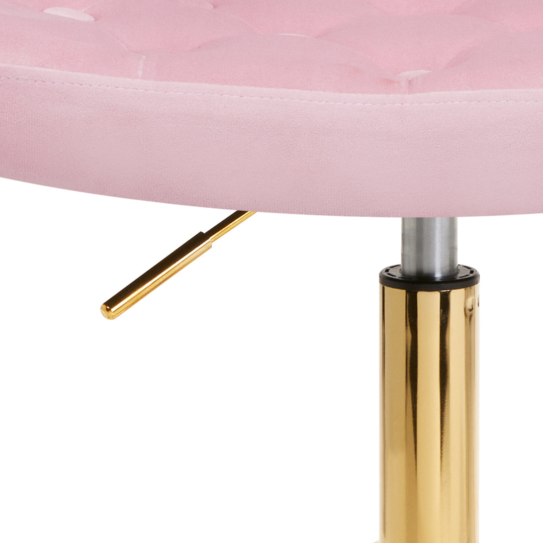 Salonstoel Fluweel Verstelbaar 4Rico QS-OF213G Goud-Roze - afbeelding 8