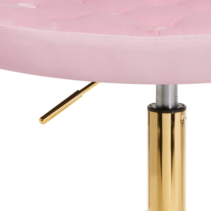 Salonstoel Fluweel Verstelbaar 4Rico QS-OF213G Goud-Roze - afbeelding 8