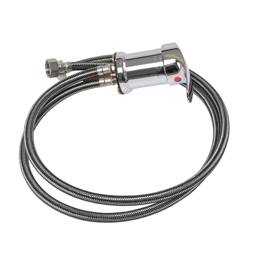 Kraan met Watervaldouche voor Wasunit Gabbiano Chroom-Zwart - afbeelding 3