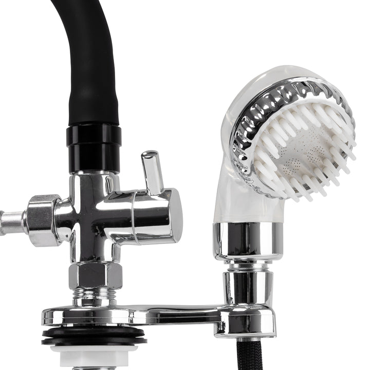 Kraan met Watervaldouche voor Wasunit Gabbiano Chroom-Zwart - afbeelding 7