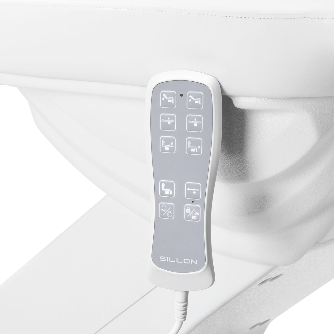 Elektrische Behandelstoel Sillon Luxury 3 Motoren Wit met Voetbediening - afbeelding 9