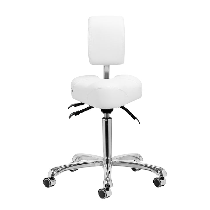 Tabouret met Rugleuning en Kantelbare Zitting Giovanni 1005 Wit - afbeelding 2