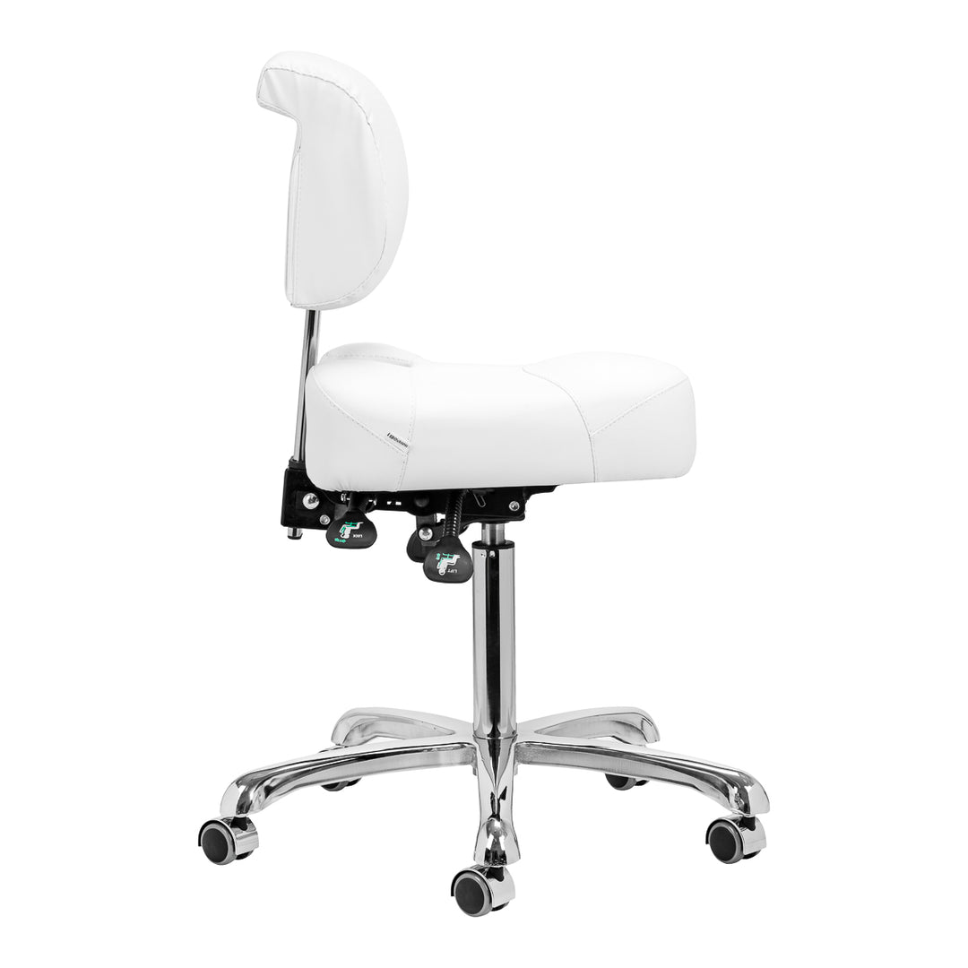 Tabouret met Rugleuning en Kantelbare Zitting Giovanni 1005 Wit - afbeelding 4