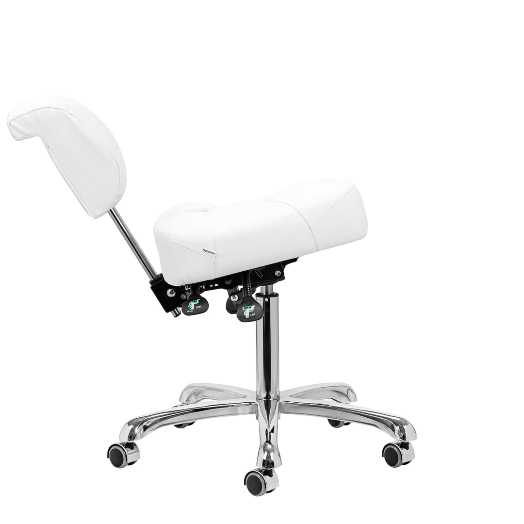 Tabouret met Rugleuning en Kantelbare Zitting Giovanni 1005 Wit - afbeelding 6