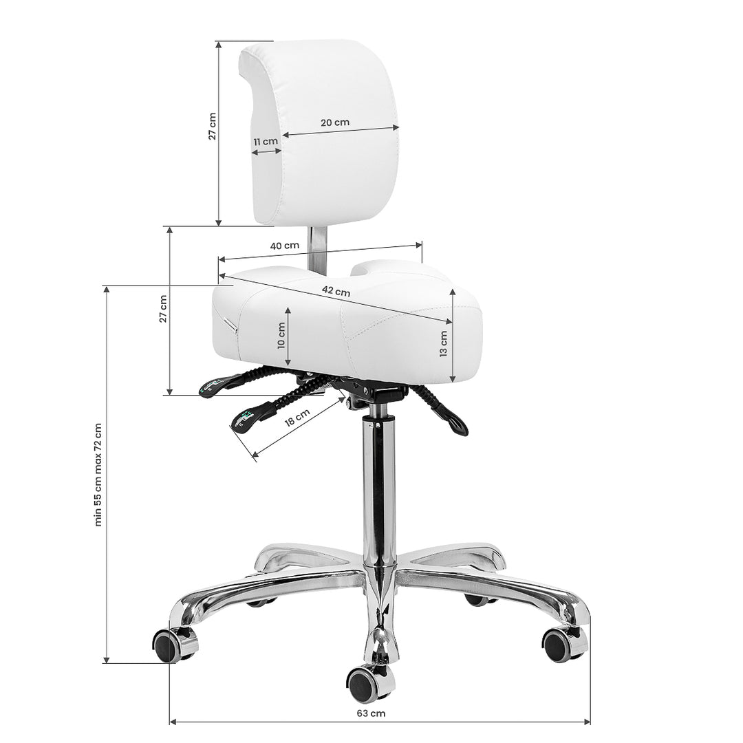 Tabouret met Rugleuning en Kantelbare Zitting Giovanni 1005 Wit - afbeelding 14