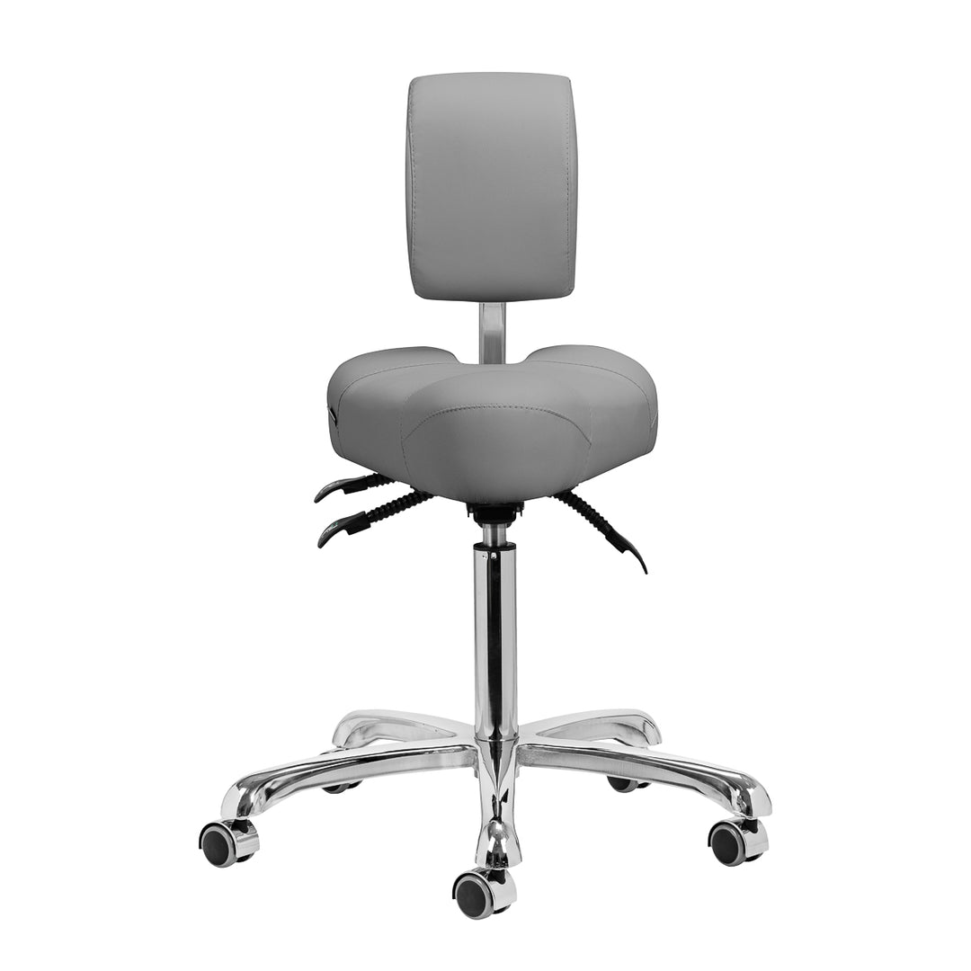 Tabouret met Rugleuning en Kantelbare Zitting Giovanni 1005 Grijs - afbeelding 2